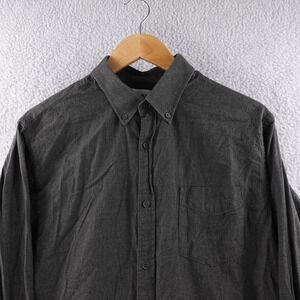 NN07 Levon 5722 Mens Charcoal Grey Brushed Cotton Flannel Button Down Shirt L